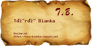 Törő Bianka névjegykártya