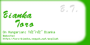 bianka toro business card